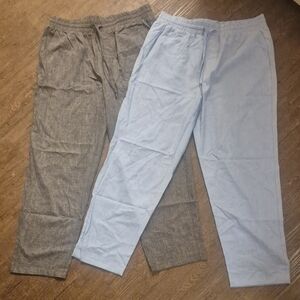 2 Runcati Mens Casual Pants Drawstring Elastic Waist M